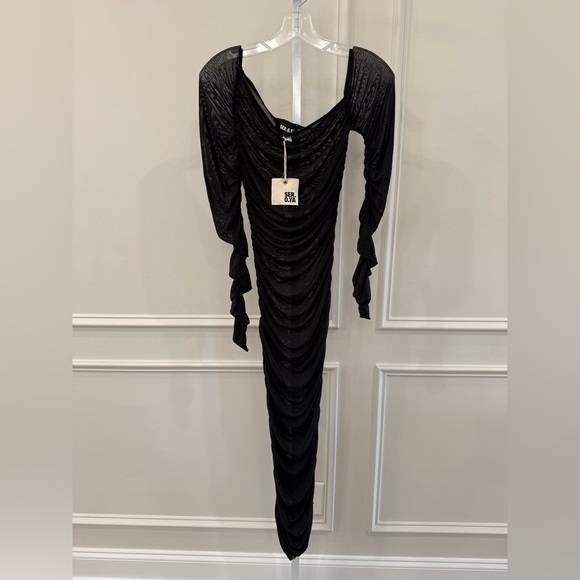 NEW NWT SER.O.YA Ruched Mesh Maxi Dress - Picture 2 of 4